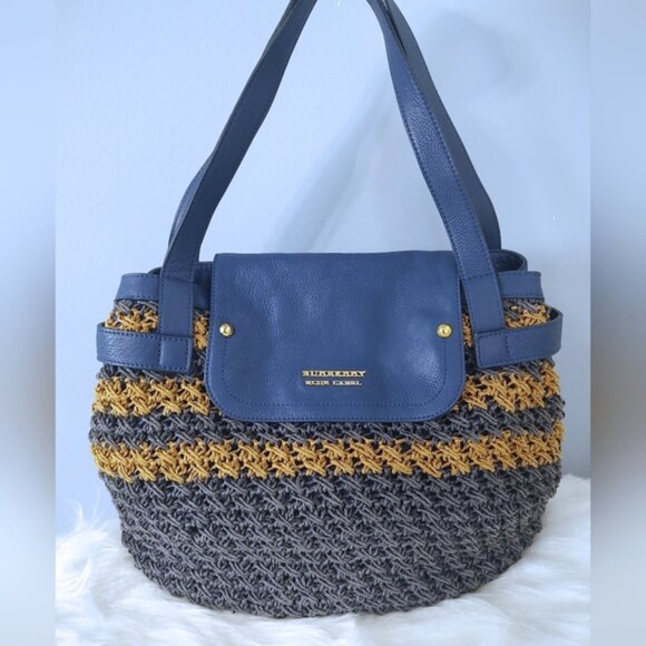 Burberry raffia straw woven bag EUC w/COA - Picture 1 of 8